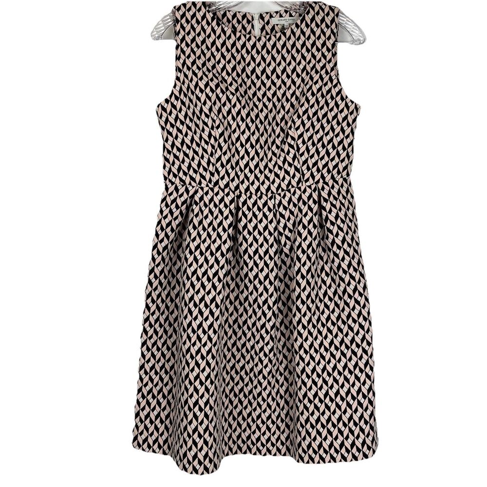 Gerard Darel Pink Black Argyle/Diamond Sun Dress Pleated Midi- 40